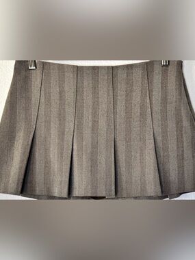 Abercrombie & Fitch Taupe Herringbone Pleated Mini Skort Preppy Tennis Size S